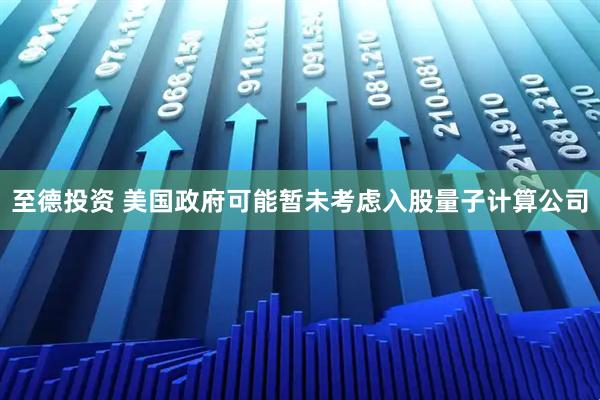 至德投资 美国政府可能暂未考虑入股量子计算公司